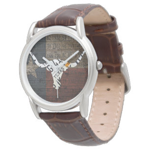 Texas Longhorn Flag License Plate Art Watch