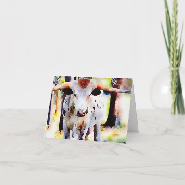 Texas Longhorn Note Card (Front)