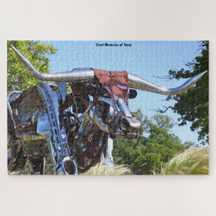 Texas Longhorn Sculpture . Jigsaw Puzzle