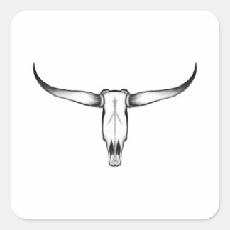 Texas Longhorn Skull Pillow Square Sticker