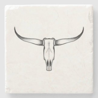 Texas Longhorn Skull Pillow Stone Coaster