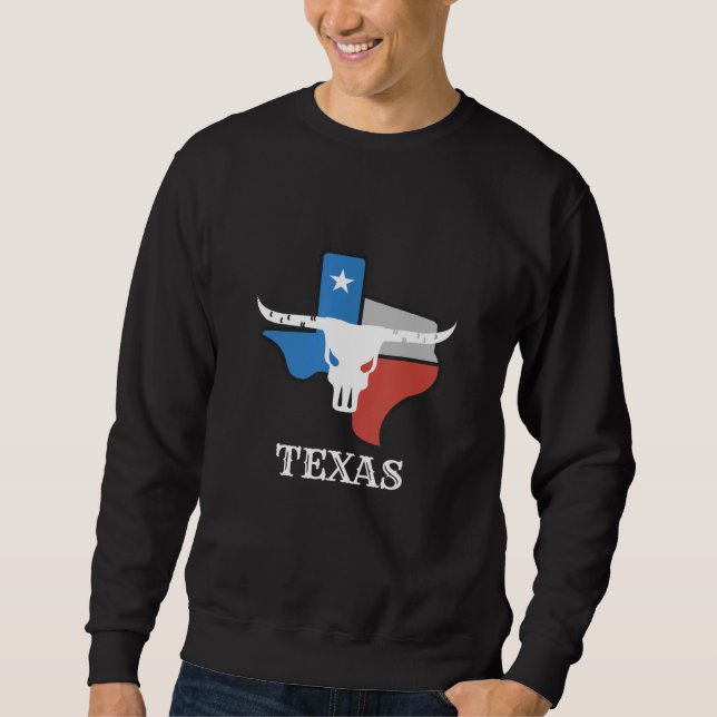 Texas Longhorn Texan Bull Lone Star State Texas Sweatshirt (Front)