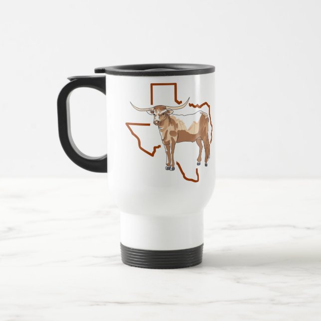 Texas Longhorn Travel Mug (Left)