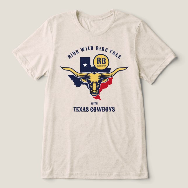 Texas Longhorn Tri-Blend Shirt (Design Front)