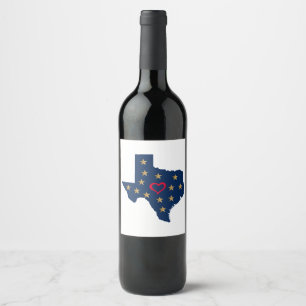 Texas Love and Shining Stars in the Lone Star Stat Wine Label