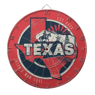 Texas Man Cave Custom Name Est Date Dartboard