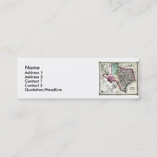 Texas Map and State Flag Mini Business Card