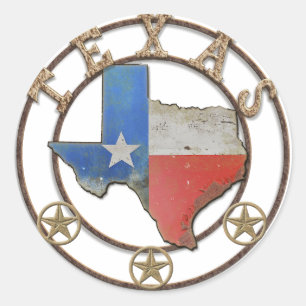 Texas Map Barn Art  Classic Round Sticker
