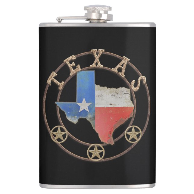 Texas Map Barn Art  Hip Flask (Front)