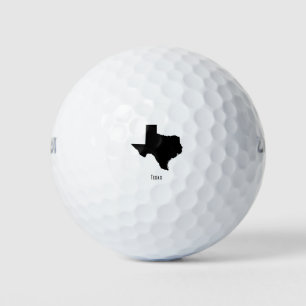 Texas Map - Black and White Modern Texas Map Golf Balls