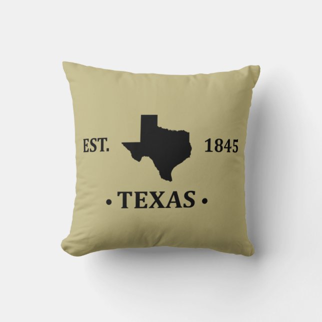 Texas map black the lone star state cushion (Front)