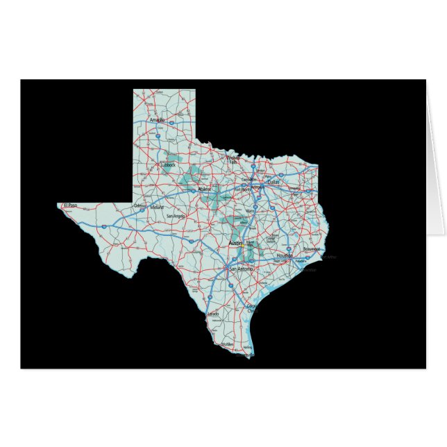 Texas Map Card (Front Horizontal)