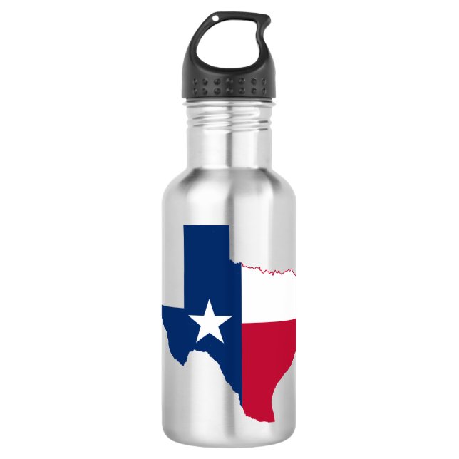 Texas map flag 532 ml water bottle (Front)