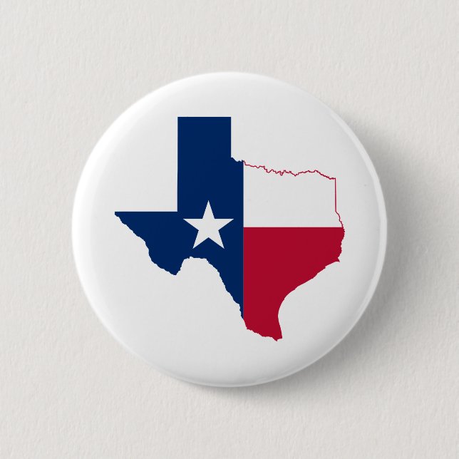 Texas map flag 6 cm round badge (Front)