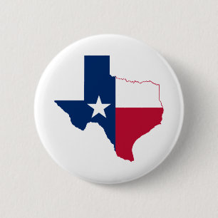 Texas map flag 6 cm round badge