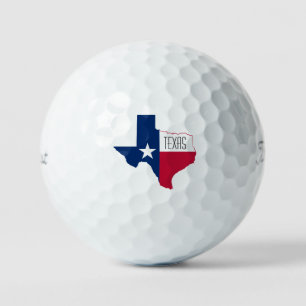 Texas map flag golf balls