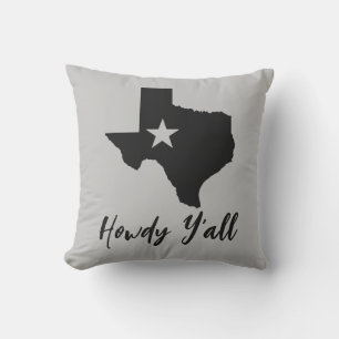 Texas Map Lone Star State Howdy Y'all Cushion