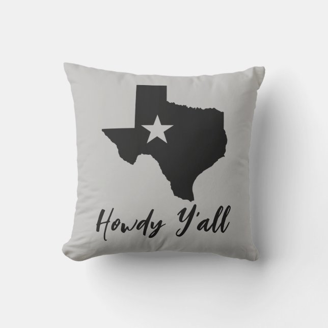 Texas Map Lone Star State Howdy Y'all  Cushion (Front)