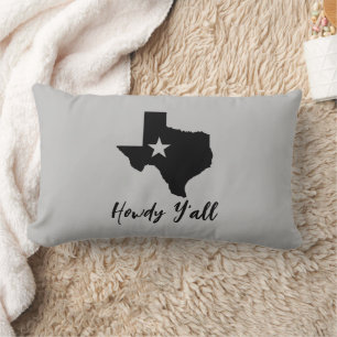 Texas Map Lone Star State Howdy Y'all Lumbar Cushion