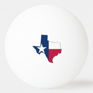 Texas Map Outline and Flag Ping Pong Ball