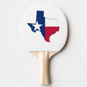 Texas Map Outline and Flag Ping Pong Paddle