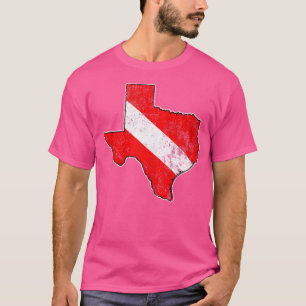 Texas Map Outline Scuba Dive Flag Diving Gear T-Shirt