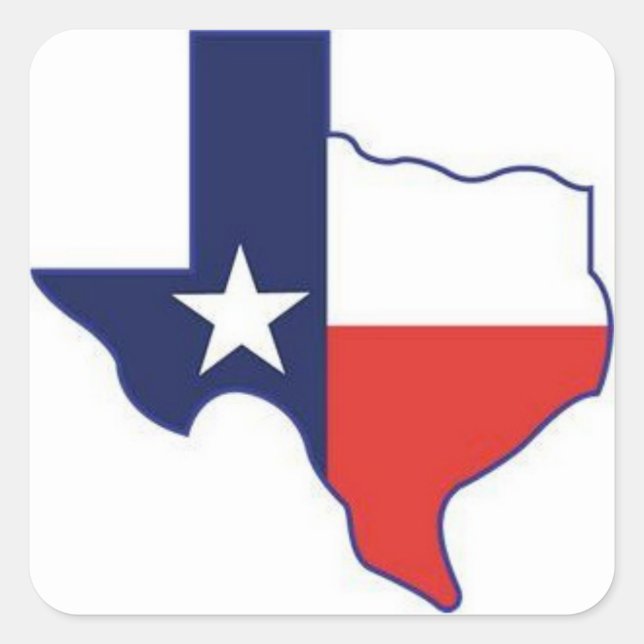TEXAS MAP SQUARE STICKER (Front)