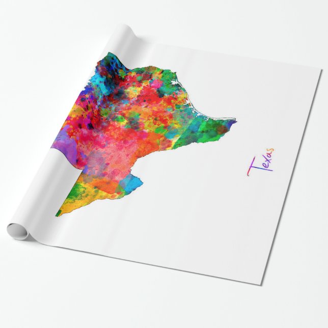 Texas Map Wrapping Paper (Unrolled)