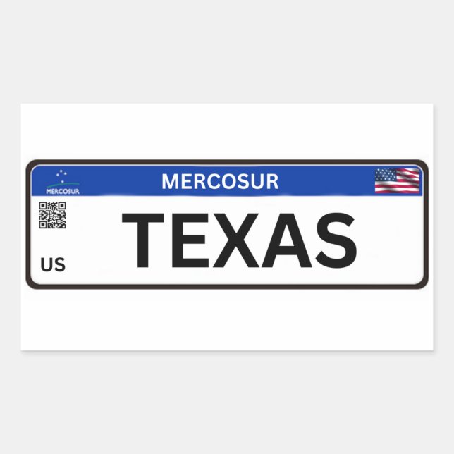 Texas Mercosur Rectangular Sticker (Front)