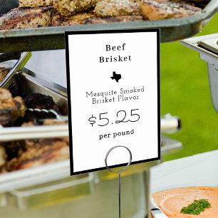 Texas Minimalistic Modern Food Name Card