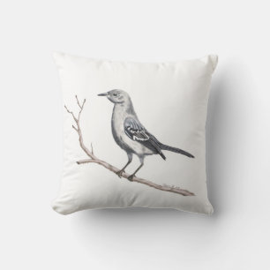 Texas Mockingbird Throw Pillow