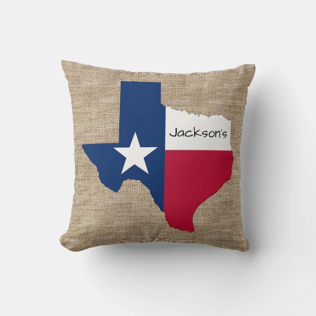 Texas monogrammed Throw Pillow (Front)