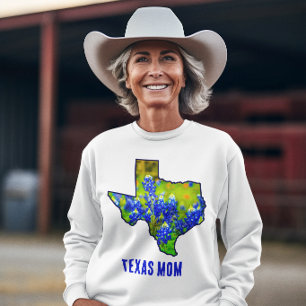 Texas Mum Texas Bluebonnets Floral Sweatshirt