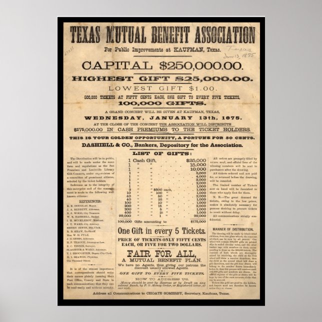 Texas Mutual Benefit Association Poster (Front)