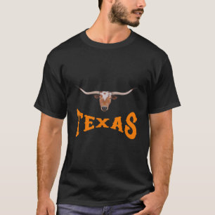 Texas Name With Longhorn Steers Head T-Shirt