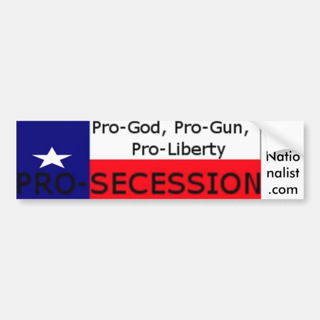 Texas Nationalist Movement Bumper Sticker (Front)