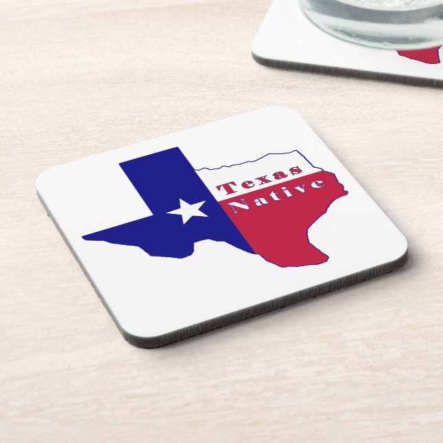 Texas Native Flag Map Coaster (Left Side)