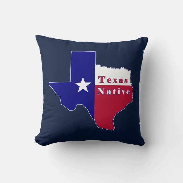 Texas Native Flag Map Cushion (Front)