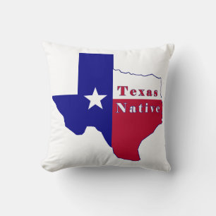 Texas Native Flag Map Cushion
