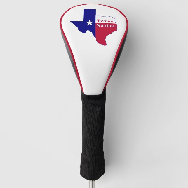 Texas Native Flag Map Golf Head Cover (Front)