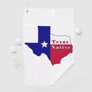 Texas Native Flag Map Golf Towel