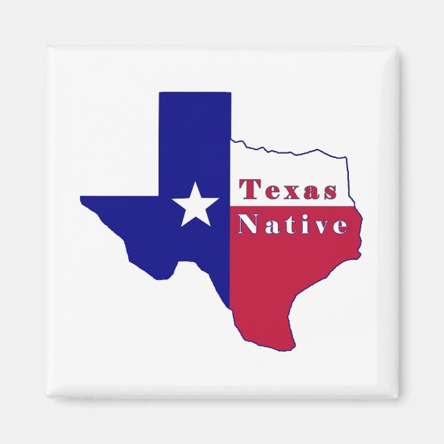Texas Native Flag Map Magnet (Front)