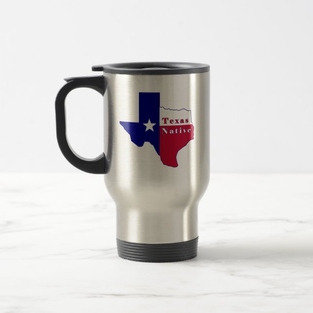 Texas Native Flag Map Travel Mug (Left)