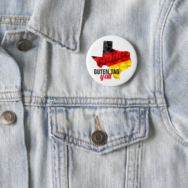 Texas Native Polygon German Flag 6 Cm Round Badge (In Situ)