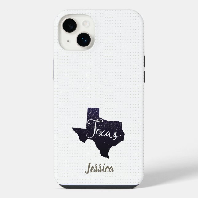 Texas Night Stars State Shape iPhone Case (Back)