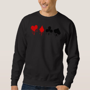 Texas Night Tournament Poker Player Gamblers Humo Sweatshirt