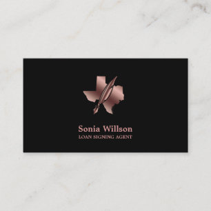 Texas Notary Loan Signing Agent Modern Blush Pink  Business Card