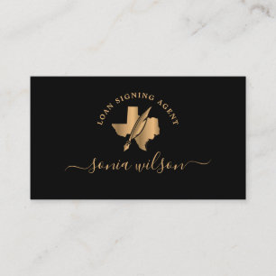 Texas Notary Loan Signing Agent Modern Typography  Business Card