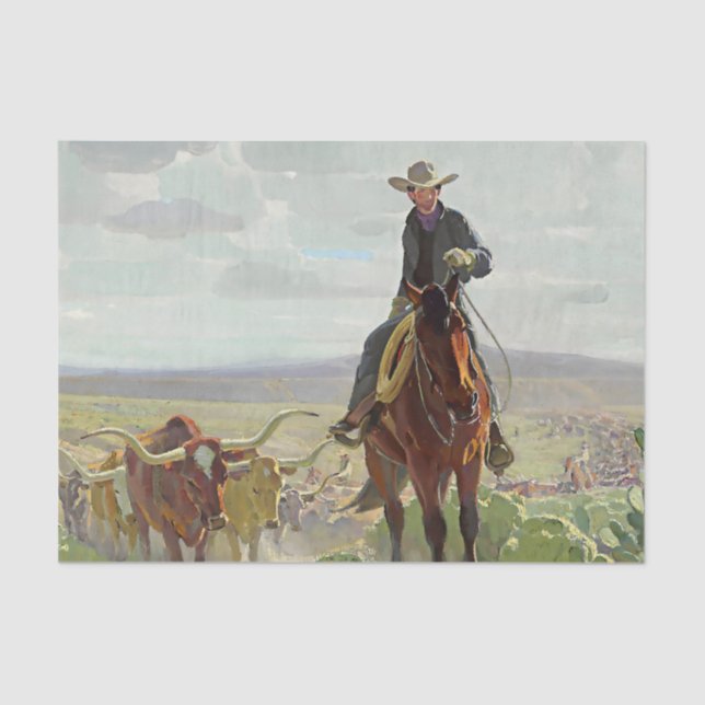 “Texas of Old” by W Herbert Dunton Tissue Paper (Front)