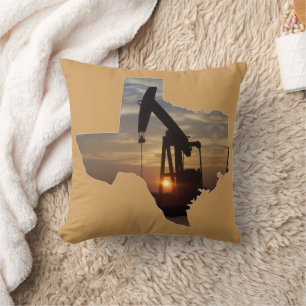Texas Oil Pump Jack Pillow ANY COLOR